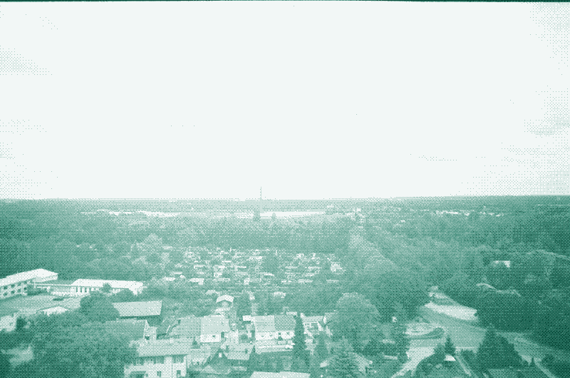 On the upper left the Neuwerk brass factory is visible. In the lower part are some Kupferhäuser from the model settlement